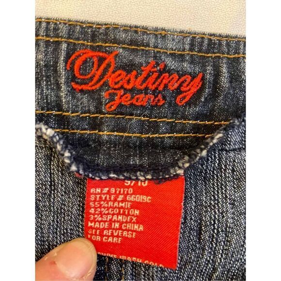 Destiny Jeans maxi Mermaid flare Skirt rn#97170 raw hems distressed size 9/10 - Picture 4 of 8